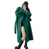 여자 모피 2022 겨울 패션 코트 여성은 양고기 양모 인조 재킷 미드 길이의 단색 iapel 벨트 두꺼운 따뜻한 아웃복 여성