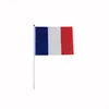 프랑스 플래그 소형 크기 플래그 플라스틱 기둥 14 21cm 폴리 에스테르 직물 프랑스 국가 플래그 100pcs lot2413