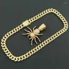 Подвесные ожерелья Hip Hop Iced Out кубинские сети Bling Diamond Animal Spider Mens Mens Miami Charm Rock Jewelry для мужской пары козелка