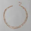 Cara de Chokers Huatang Boho Hollow Little Star Garfaça Colar para Mulheres Meninas Charmams Gold Color Clavicle Chain Accessories Collier Collier