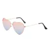 Nouveau coeur en métal lunettes de soleil pêche coeur océan lunettes de soleil femme coeur mode lunettes de soleil 014