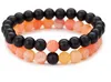 Fashion Strons Stone naturel 8 mm Agate Agate Chakra Guérir Reiki Bouddha Yoga Bracelet Elastic D54J