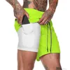 Av joggar shorts m￤n 2 i 1 sport gym fitness bodybuilding tr￤ning snabb torr strandpannor manliga sommar springa