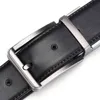 Split Vérite ceinture en cuir pour hommes Cinturon Double Sid Black et Brown Busins ​​Fashion Taist Belt for Malex83Z