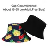 Berets Double-sided Wearing Cap Solid Color Bucket Hat Men Women Sun Reversible Fisherman Summer Fishing Panama Caps