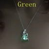 Pendant Necklaces Multicolor Luminous Moonstone Mermaid Woman Necklace Fashion Personality Charm Jewelry Accessories