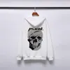 Men's Hoodies Harajuku Exclusive Novel Shiny Skull Rhinestones Hodie Street Hip-Hop Design Exquisite Handmade Warm Men's Pullover