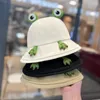 Bérets printemps été mignon dessin animé grenouille yeux en plein air randonnée plage pêche seau chapeau Fsherman crème solaire soleil bassin femmes hommes