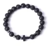 Pulseira de lava de lava lava fios de pulseira Tigre Eye Eye Rosário Bracelets cruzados de meditação Onyx Mulheres de ioga joias de ioga