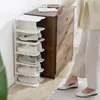 Klädlagring DIY-montering 6 lager Stand Shoe-helf Stapelbara skoskåp Rack Space Saving för hallens säkerhet