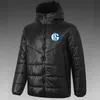 FC Schalke 04 Men's Down hoodie jacket winter leisure sport coat full zipper sports Outdoor Warm Sweatshirt LOGO Custom