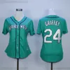 2021 2022 Stitched 24 Ken Griffey Baseball Jerseys Bianco Grigio Grigio Verde Blu Rosso 30 Nessun numero Nome per Uomo Donna