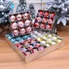 Feestdecoratie kerstballen winkelcentrum atmosfeer plafond raam hanger decoraties 6 cm 9 doos geschilderde pvc