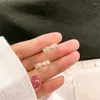 Creolen Gold Mini für Frauen Zirkon Schleife Ohrring kleiner Schmuck