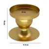 Candle Holders European Style Metal Gold Color Round Iron Crafts Candlestick Holder Lamp Showcase Home Furnishing Po Props Decor