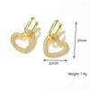 フープイヤリング5ペアCZ Pave Heart/Round for Women Gold Zircon Pendientes Mujer 2022 Jewelry