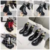 -مبيعات نساء أحذية الركبة مصممة عالية الكعب في الكاحل أحذية جلدية حقيقية أزياء الأحذية الشتاء مع صندوق EU35-41 بواسطة Shoe323V