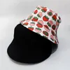 Berets zomer fruit print emmer hoeden universeel streetwear mode hiphop zon hoed mannen vrouwen visser cap dubbele zijde