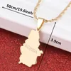 Hänge halsband rostfritt stål serbia karta för kvinnor flickor guld färg serbiska charm smycken gåvor