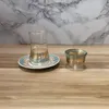 Tazas 3 unids/set taza de café de lujo corte turco vidrio exótico tarde ocio juego de tazas de té