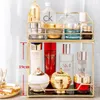 Hooks Nordic Rotating Cosmetic Desktop Storage Box Bathroom Dressing Table Finishing Rack Makeup Organizer 3 Tiers Shelf