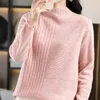 Women's Sweaters AutumnWinter 100 Wool Top Retro Fashion Round Neck Loose Pullover Long Sleeve Solid Color Knit Sweater 220827