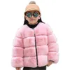 Мода Малыш Девушка из мехового пальто элегантная мягкая меховая куртка для 3-10 лет девочки Детская Детская Зимняя Толстое пальто одежда верхняя одежда317K