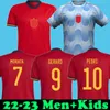新しい2022スペインサッカージャージーペドリフェランモラタA.Iniesta Pedri Espana Camiseta 22 23ヨーロッパカップAlcacer Sergio Men Women Kitユニフォームファンプレーヤーバージョン2023