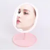 Makeup Brushes Led Light Mirror With Storage Desktop Rotating Adjustable Touch Dimmer USB Charging Mirrors Christmas Gift