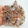 Brooches Banquet Brooch Fashion Jewelry Butterfly Flower Pin Purple Zircon For Women