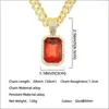 Pendentif Colliers Glacé Chaînes Cubaines Bling Diamant Rubis Rubine Strass Pendentifs Hommes Miami Chaîne En Or Charme Bijoux Pour Hommes Tour De Cou