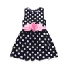Big Polka Dot Dress Baby Girls White Black Bow Belts Sash Designs Summer Dresses for Kids 1T to 7T290X