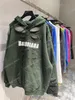 xinxinbuy Felpe con cappuccio firmate da uomo DESTROYED Lettera Paris buco in cotone Pullover donna giallo verde nero XS-L