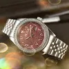 Montre De Luxe 40 mm Uhr, komplettes Edelstahlarmband, Uhr für Herren und Damen, klassisches Quarz, importiertes Uhrwerk, wasserdicht, Tag und Datum, Diamanten, Werbegeschenke, Armbanduhren