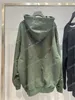 Hoodies من Xinxinbuy Men Designer Destrofied Letter Paris Hole Cotton Pullover Women Green Green Black XS-L