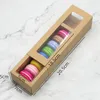 Confezione regalo macaron finestra trasparente finestra kraft cassetto carta da forno biscotto alimentare alimentare alimentare alimentare moon