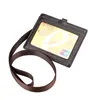 Card Holders PU Leather Id Case Business Badge Holder With Necklace Lanyard School Office Supplies