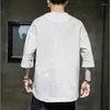 Ethnic Clothing Chinese Style T-Shirt Men'S Summer Short-Sleeved Asian Clothes Shirt Loose Large Size Japanese Kimono Men 2022 30344