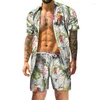 Męskie dresy męskie hawajskie set drukowania krótkiego rękawu Summer Casual Floral Shirt Plaża Dwukierunkowy garnitur 2022 Zestawy mody #T2G