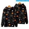 Herrtr￶jor Autumn Par Cartoon Halloween Floral Tryckt l￥ng￤rmad Pullover Casual Men Women Sweatshirt Harajuku Streetwear