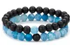 Fashion Strons Stone naturel 8 mm Agate Agate Chakra Guérir Reiki Bouddha Yoga Bracelet Elastic D54J