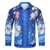 2022 Fashion Hawaiian Shirts Floral Letter Print Beach Shirt Men Designer Silk Bowling Shirt Casual Mens Summer Short Sleeve Loose Dresss