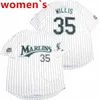 Mens Women Kids Jersey de beisebol # 27 Bradon Kintzler 8 Crash Davis 23 Max Meyer 19 Miguel Rojas Stitched Movie White Green