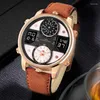 Нарученные часы модные спортивные кварцевые часы мужские часы Multifunction Mens 'Watches ЖК -дисплей Время показы Дата Показ светящиеся наручные часы.