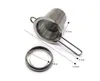 Groothandel thee Infusers Teapot Tea Strainer met Cap roestvrijstalen los blad Infuser Basket Filter Big Deksel 0828