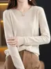 Women's Sweaters Zocept Autumn Winter Women's Solid Basic ONeck Jacquard Long Sleeve Soft Warm Top Quality 100 Wool Knitted Sweater Pullovers 220827