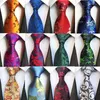 Bow Ties Fashion 8cm Silk Men's Floral Tie Green Bule Jucquard Necktie Suit Men Business Wedding Party Formal Neck Gifts Cravat