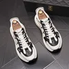 British Designers Dress Wedding White Shoes Autumn Spring Breathable Canvas Casual Sneakers Fashion Round Toe Thick Bottom Business Leisure Walking Loafers