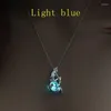 Pendant Necklaces Multicolor Luminous Moonstone Mermaid Woman Necklace Fashion Personality Charm Jewelry Accessories