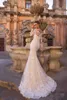 2023 Arabic Mermaid Wedding Dresses Bridal Gowns With Detachable Train Long Sleeve wed dress